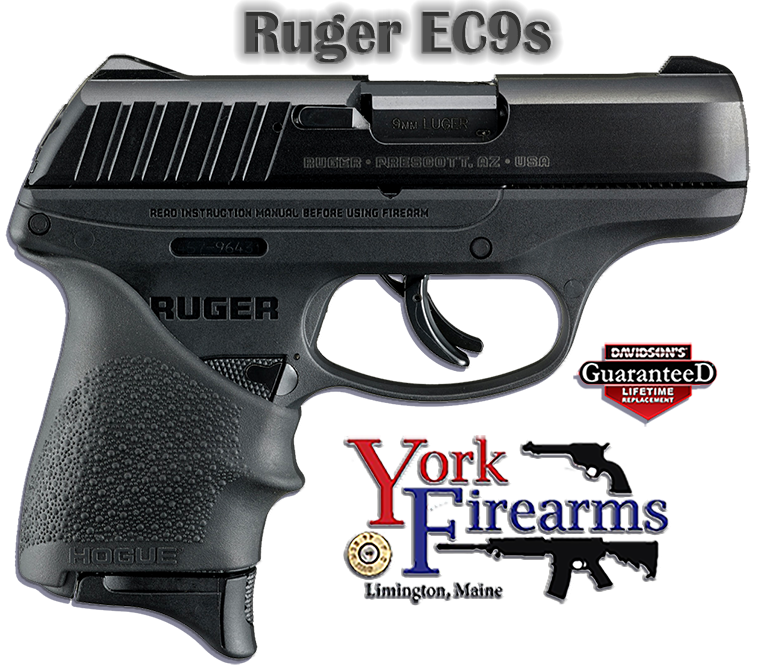 Ruger EC9s 9MM 7R 3.12" with Hogue Beavertail HandALL grip sleeve 13211